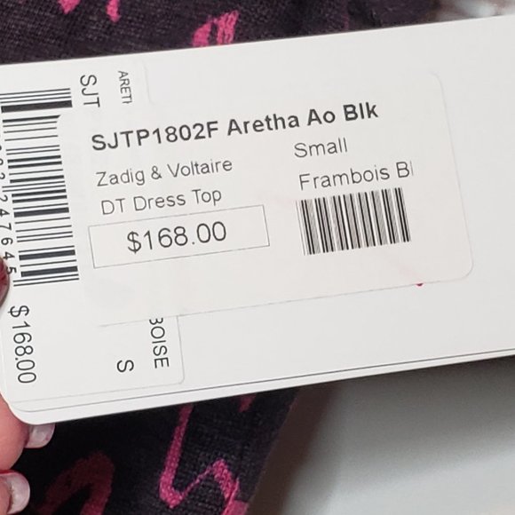 Zadig & Voltaire Aretha Short Sleeve Linen Top - Picture 6 of 10